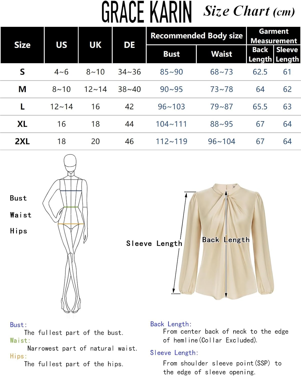 Blusa larga con lazo GRACE KARIN Blusa larga con lazo GRACE KARIN